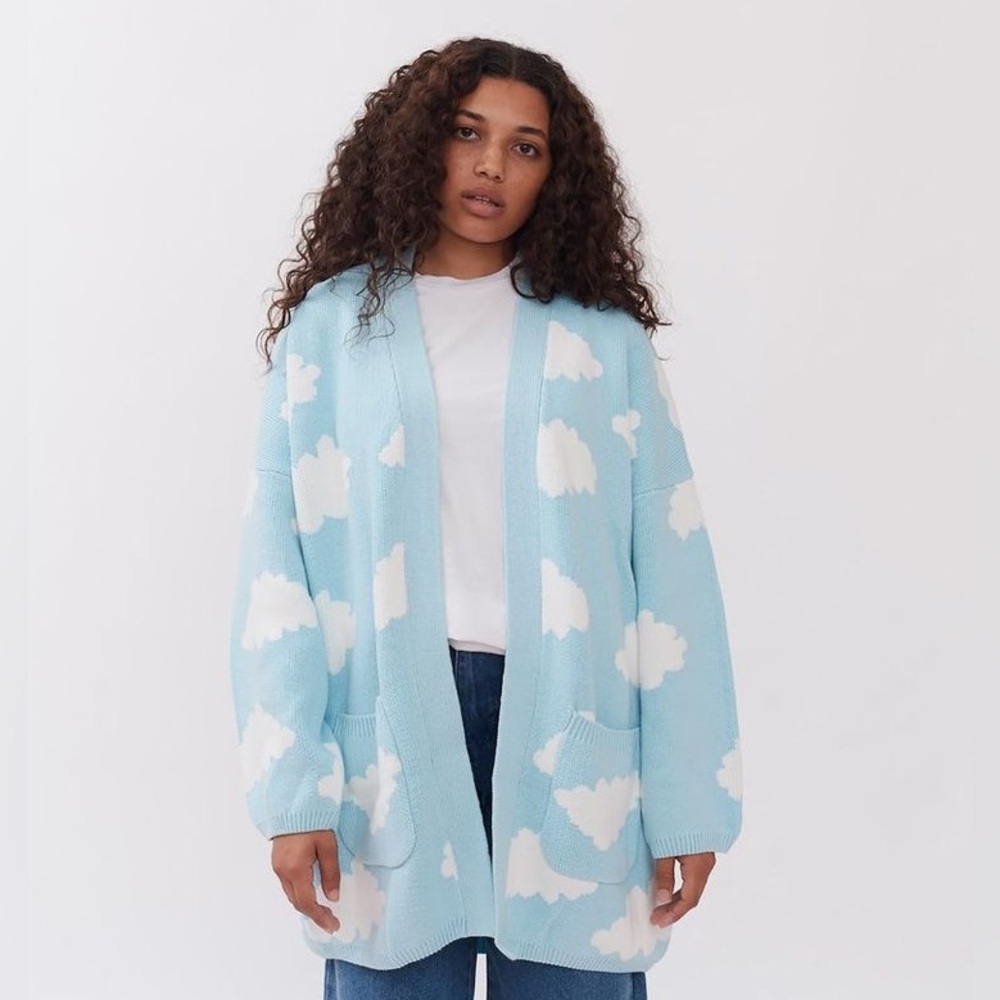 Lazy Oaf Light Blue Cloud Cardigan